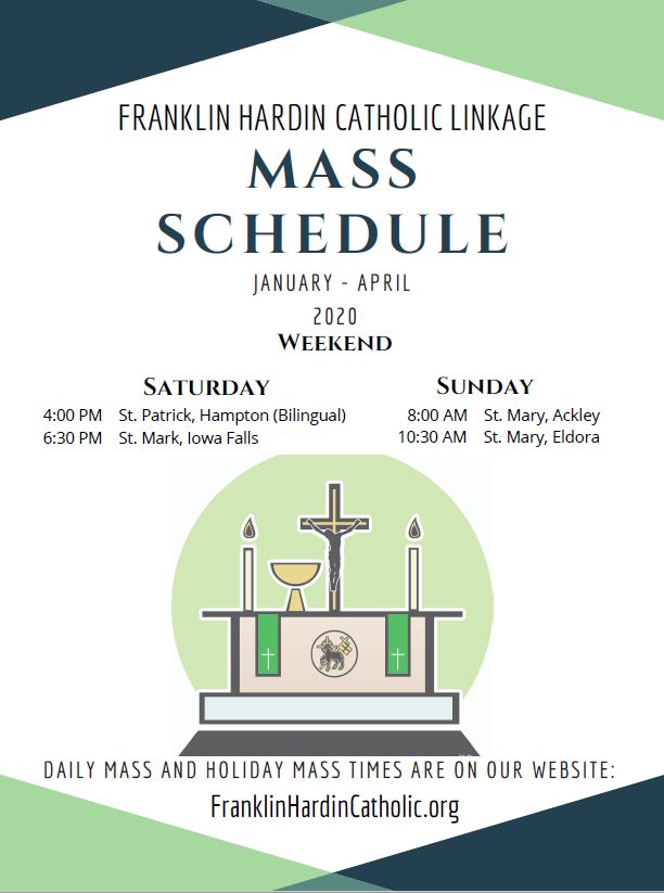 Mass Schedule Jan-April 2020