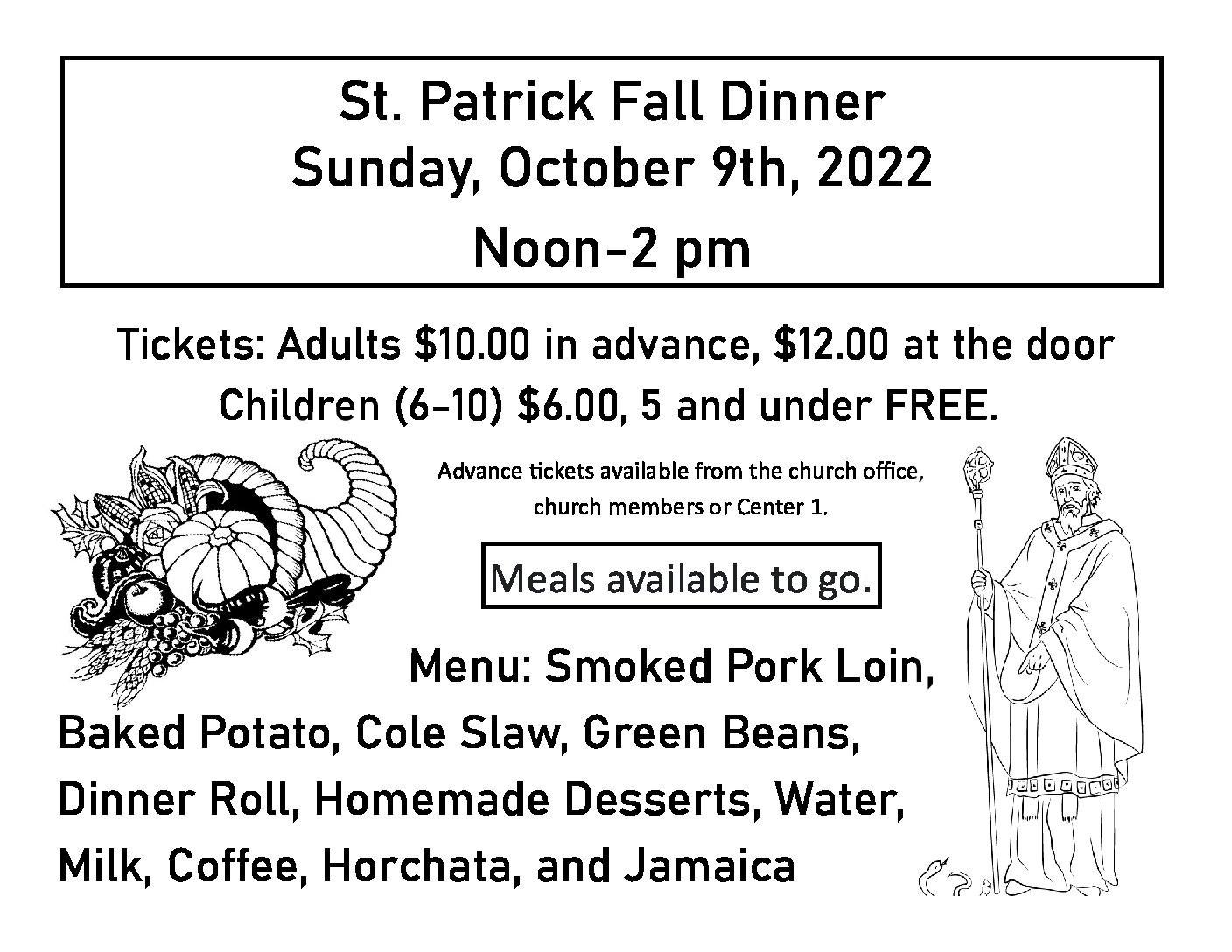 St. Patrick, Hampton – Fall Dinner October 9th
