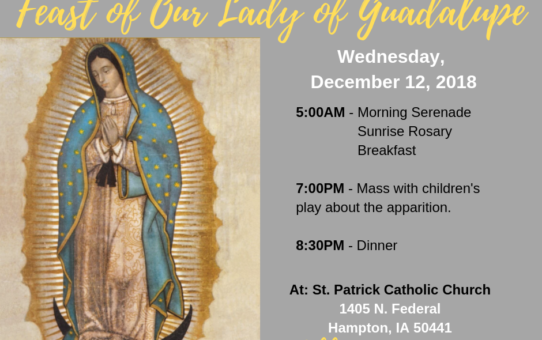 Our Lady of Guadalupe – Dec 12