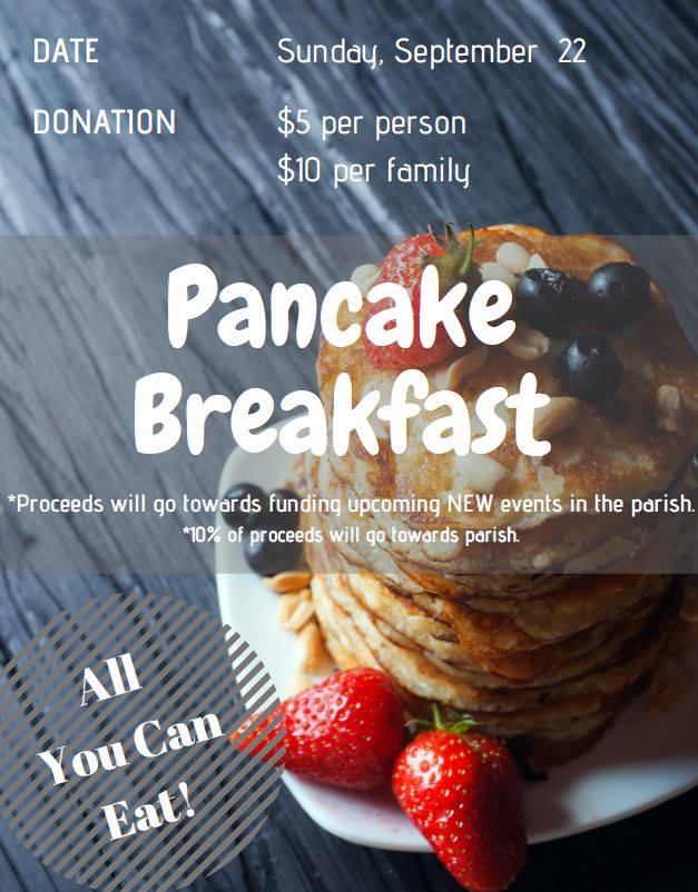 Pancake Breakfast - Sept 22