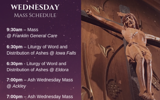 Ash Wednesday Schedule – March 6