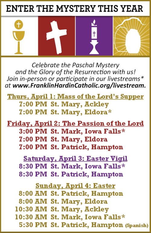 Holy Week and Easter Schedule