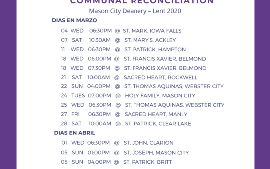 Communal Reconciliation Schedule