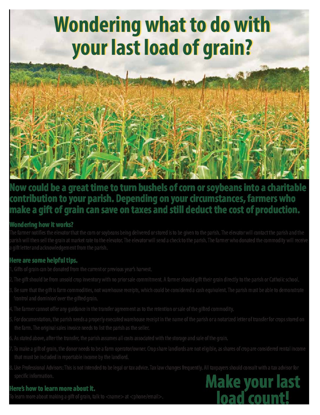 Wondering What to Do With Your Last Load of Grain?