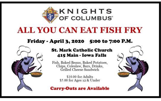 Fish Fry at St. Mark – April 3