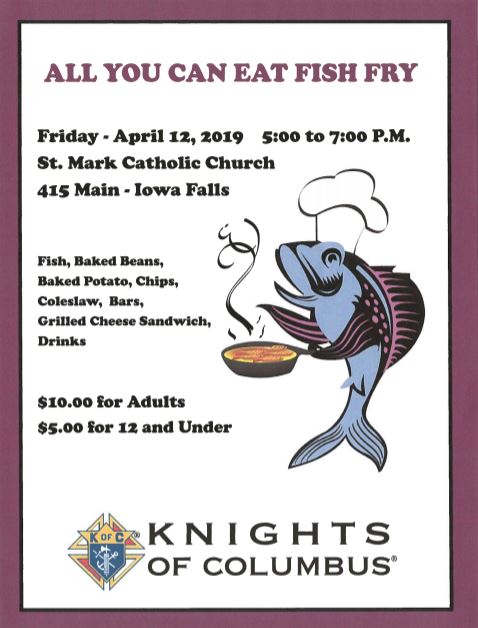 Fish Fry - April 12 at St. Mark