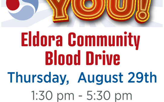 Blood Drive Aug. 29 @ St. Mary, Eldora