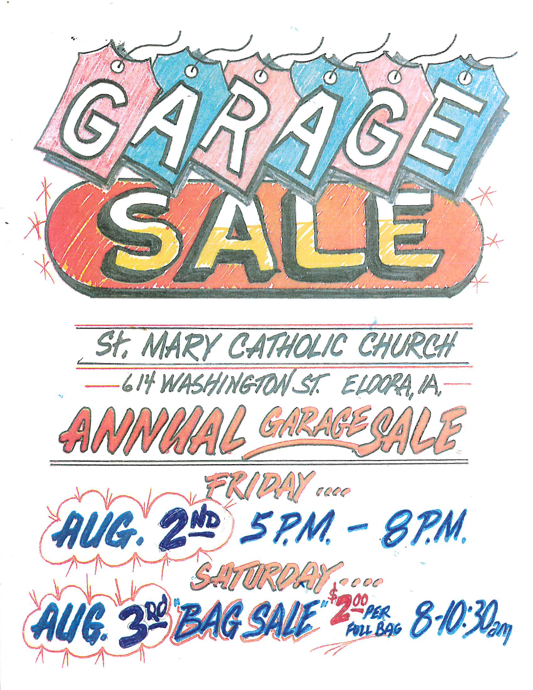 St. Mary's Eldora Garage Sale