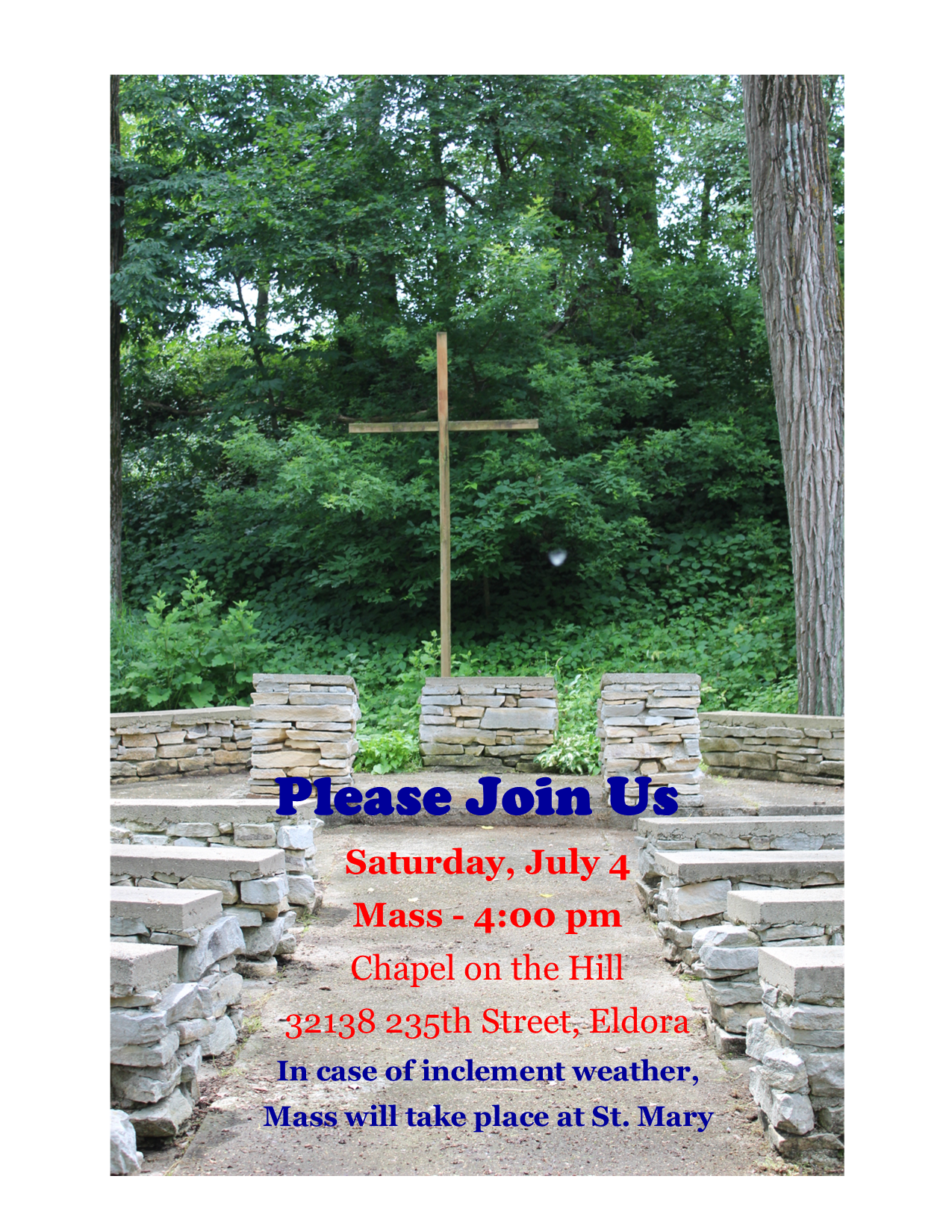 Outdoor Mass July 4 at 4:00 PM
